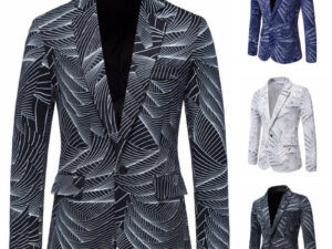 Men's One Button Printed Suit