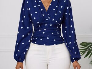 Ladies' Fashionable Casual Printed Shirt Top