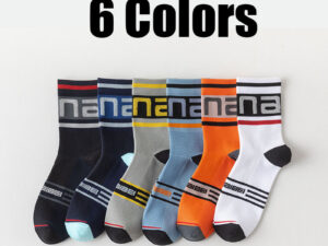 6 Pairs Men Athletic Socks Cushion Running Socks Performance Breathable Crew Socks Outdoor Sports Socks For Fitness Cycling