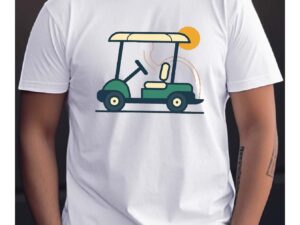 Trendy And Stylish Comfortable And Versatile Golf Cart Patterned Tshirt Enjoy Leisure Time