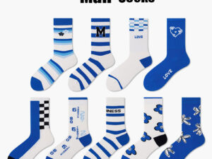 9 Pairs Colorful Compression Running Socks For Men