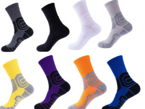 8 Pairs Men Compression Running Socks  Crew Athletic Hiking  Anti Blister Cushioned Anti-odor And Breathable For Running Hiking Cycling Fitness