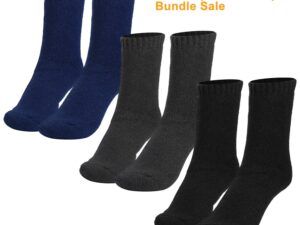 3 Color Options -- 3 Pairs Men Warm Wool Socks Soft Cozy Winter Thermal Socks For Men Thick Heat-Trapping Moisture Wicking Socks Indoor Outdoor