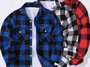 Men's Casual Loose Flannel Plaid Shirt