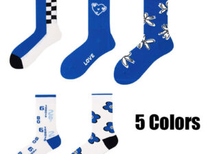 5 Pairs Colorful Compression Running Socks For Men.