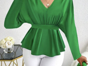 Ladies' Fashionable And Elegant Temperament Versatile Fashion Autumn And Winter Style Solid Color Long Shirt Top