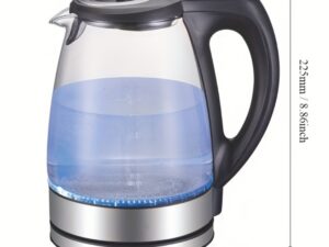 Electric Kettle With Stainless Steel Filter And Inner Lid, 1200W Wide Opening 1.7L Glass Tea Kettle & Hot Water Boiler Black