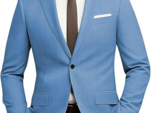 Men's Versatile Solid Color Business Jacket Long Pants Set