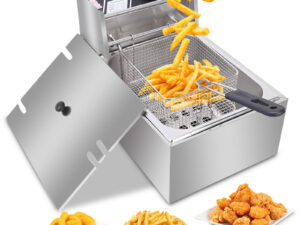 Electric Fryer Silver Stainless Steel Single Cylinder