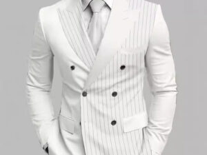 New Men's Printed Posterior Median Split Suit Jacket