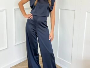 Backless Evening Dress Jumpsuit Solid Color Casual Straight Pants