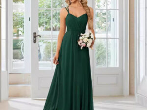 Sling Banquet Temperament Long Pleating Dress