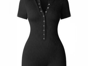 European And American Rib V-neck Elastic Waist-tightening Sports Women's Yoga Jumpsuit